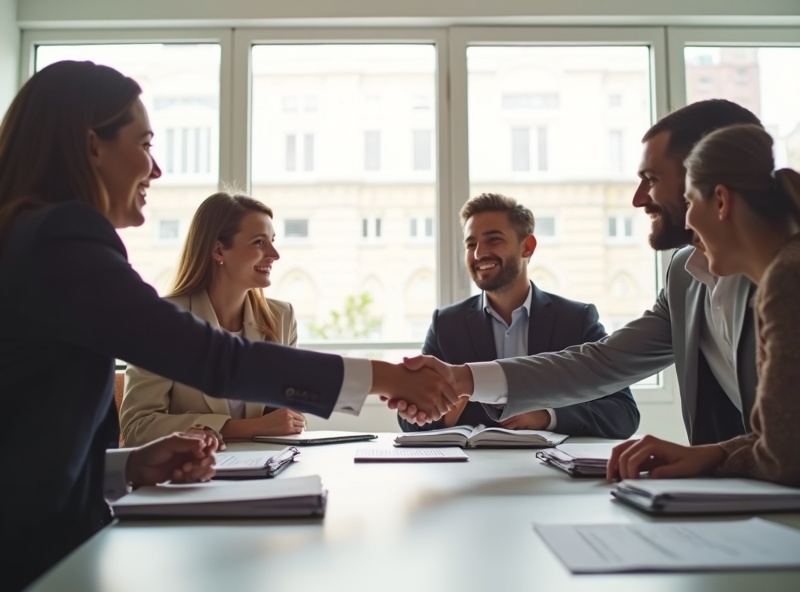 Professional business interaction