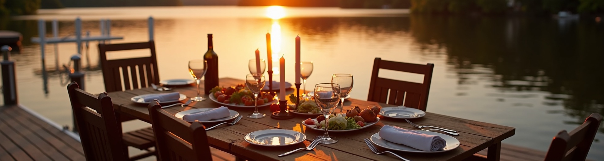 The Art of Dockside Dining at a Michigan Lake Home
