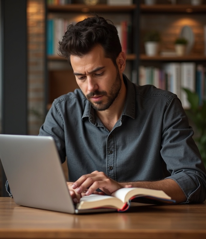 Persona aprendiendo con recursos de crecimiento personal