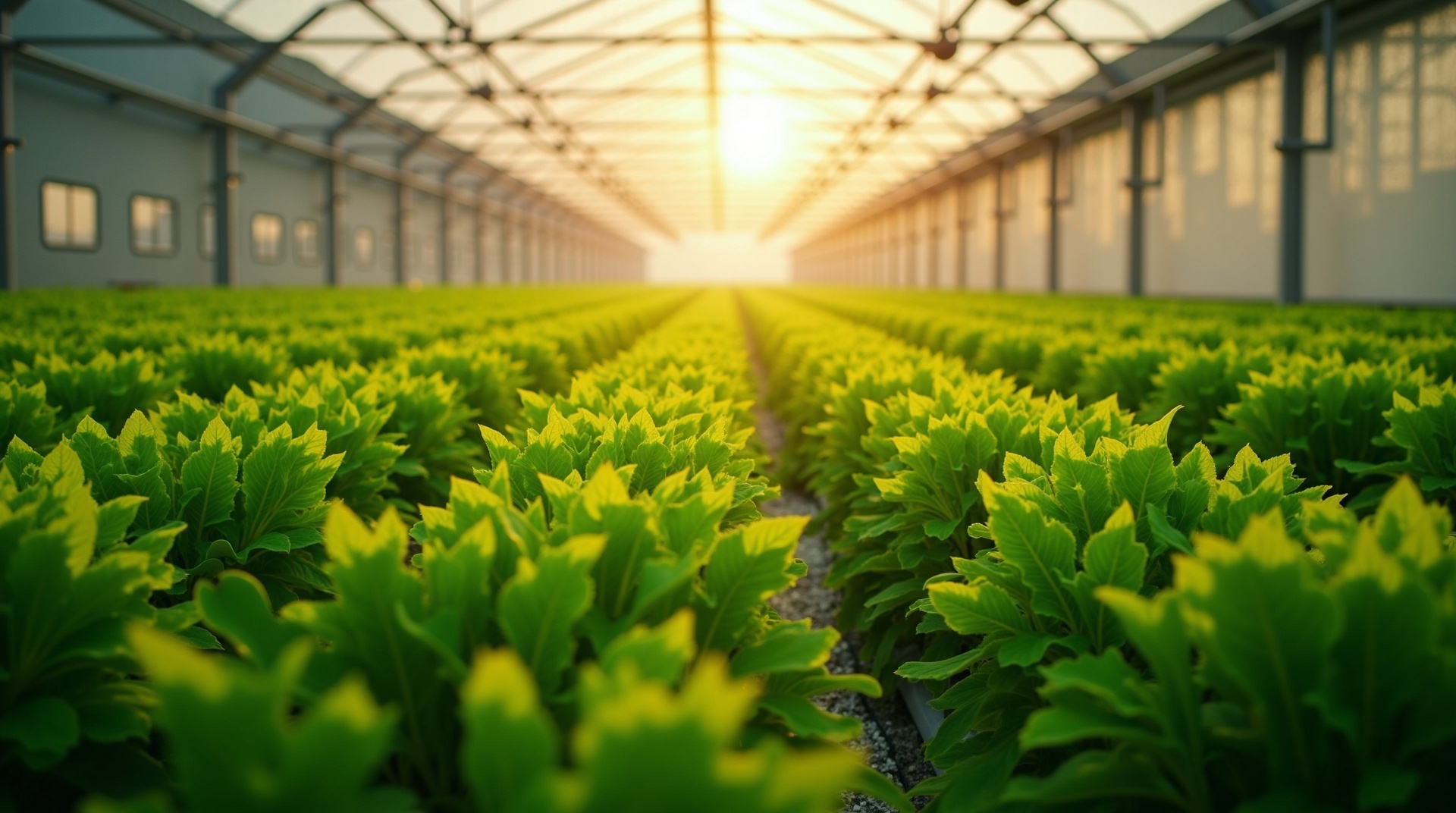 Greenhouse crops aerial view