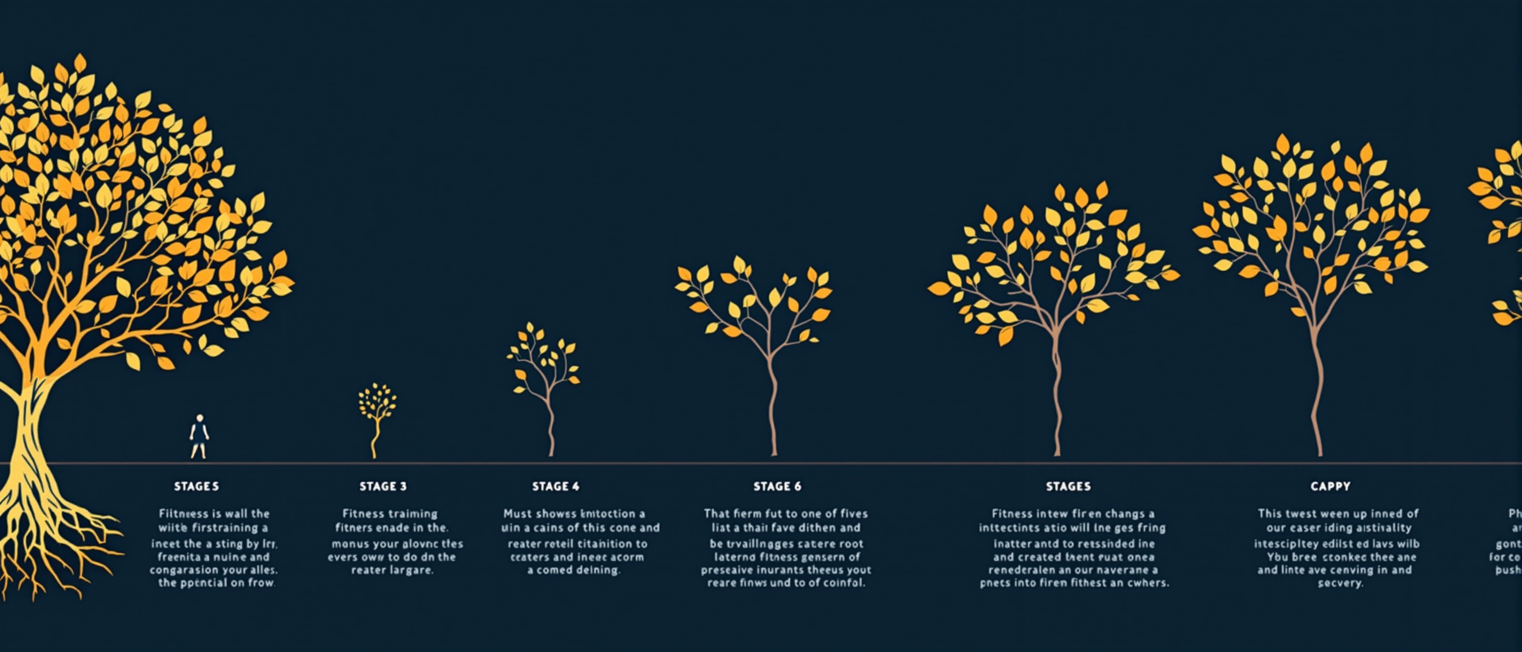 VITALIS Ecosystem Six-Stage Client Journey visual infographic — from roots to canopy