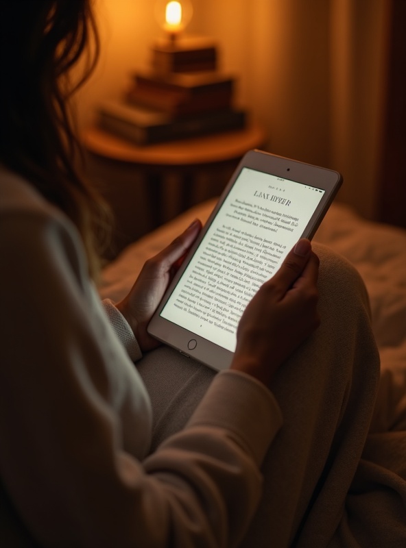 Momento de leitura digital contemplativa