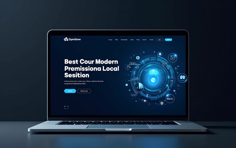 Modern website design on laptop