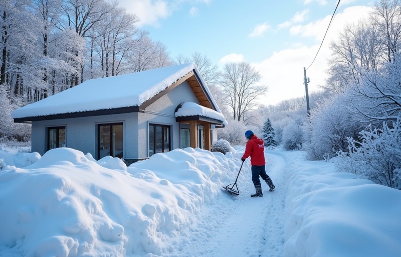住宅・玄関前の除雪