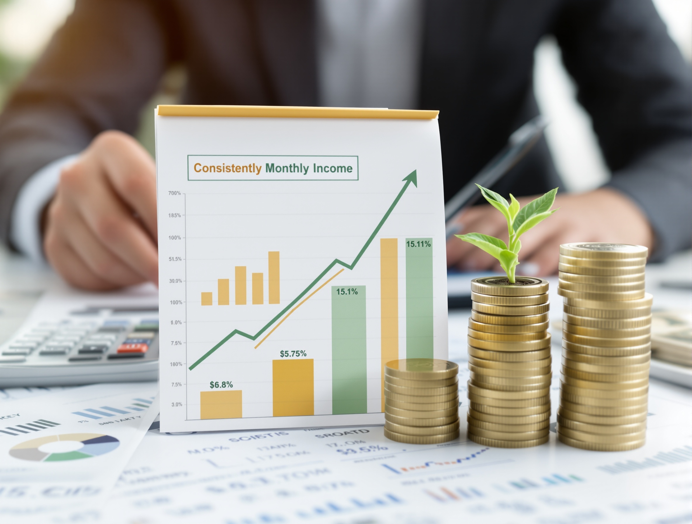 Consistent passive income growth chart from seller financing