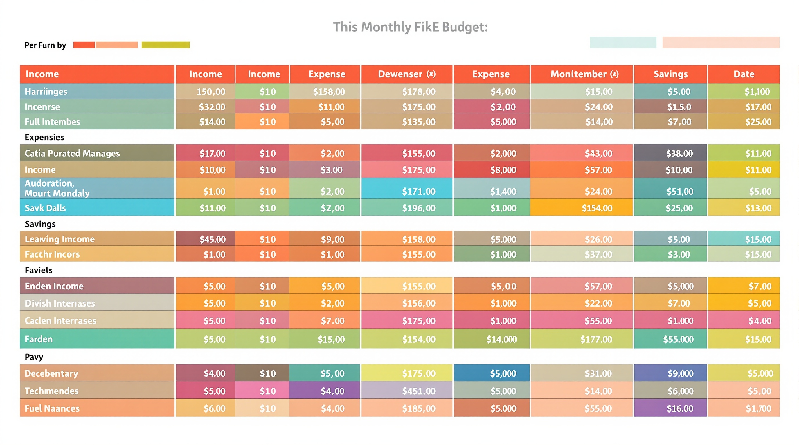 Monthly Budget Planner