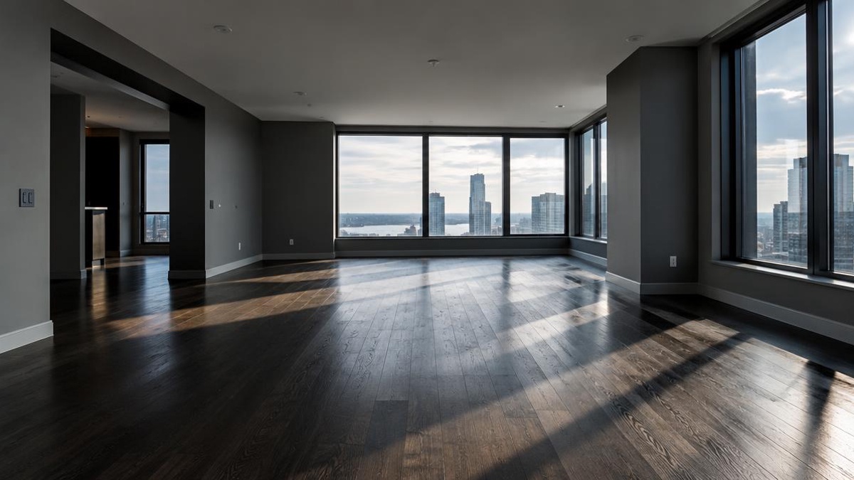 Interior de apartamento moderno vacío preparado para servicio de vaciado profesional