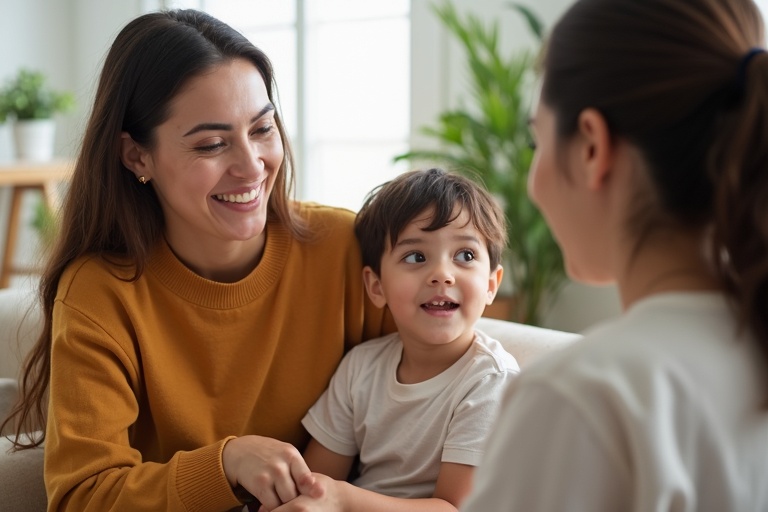 Bilingual ABA therapy session with Spanish-speaking family