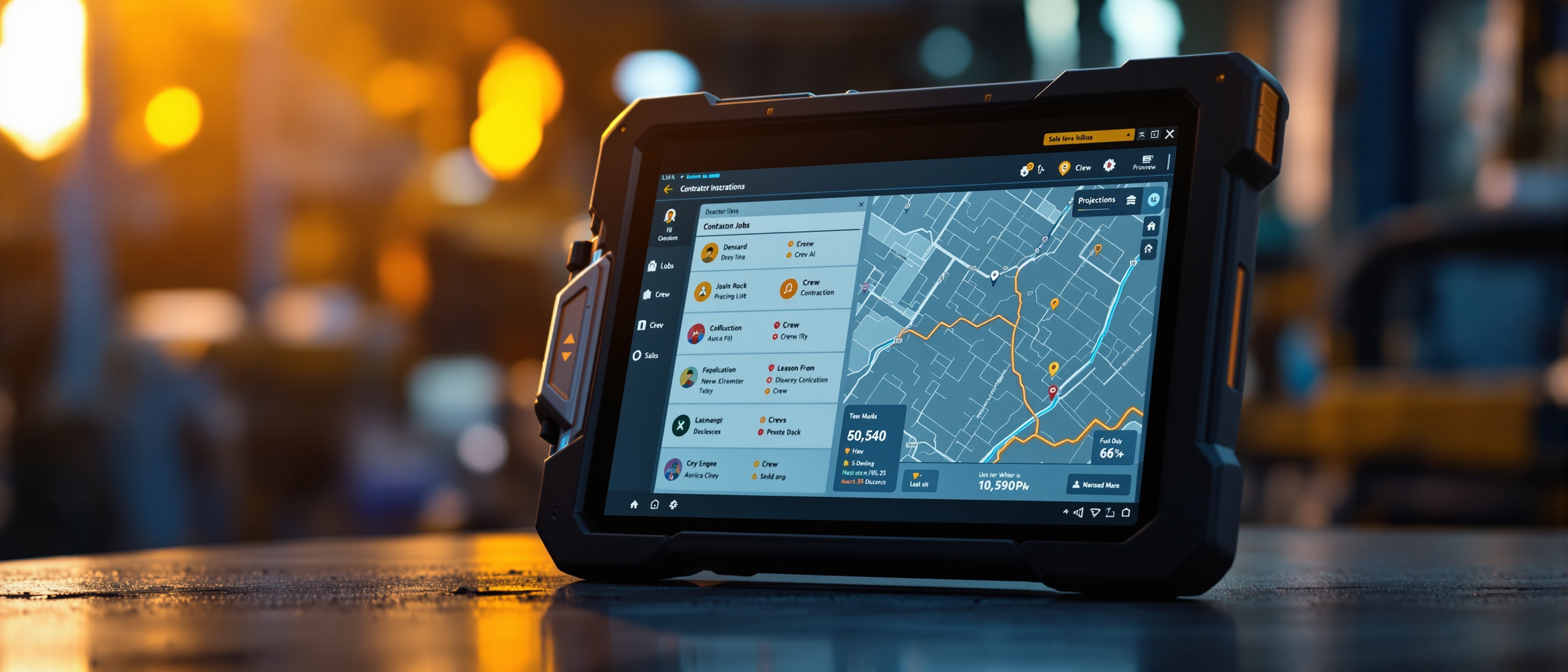 Contractor operations software showing job tracking and crew management interface