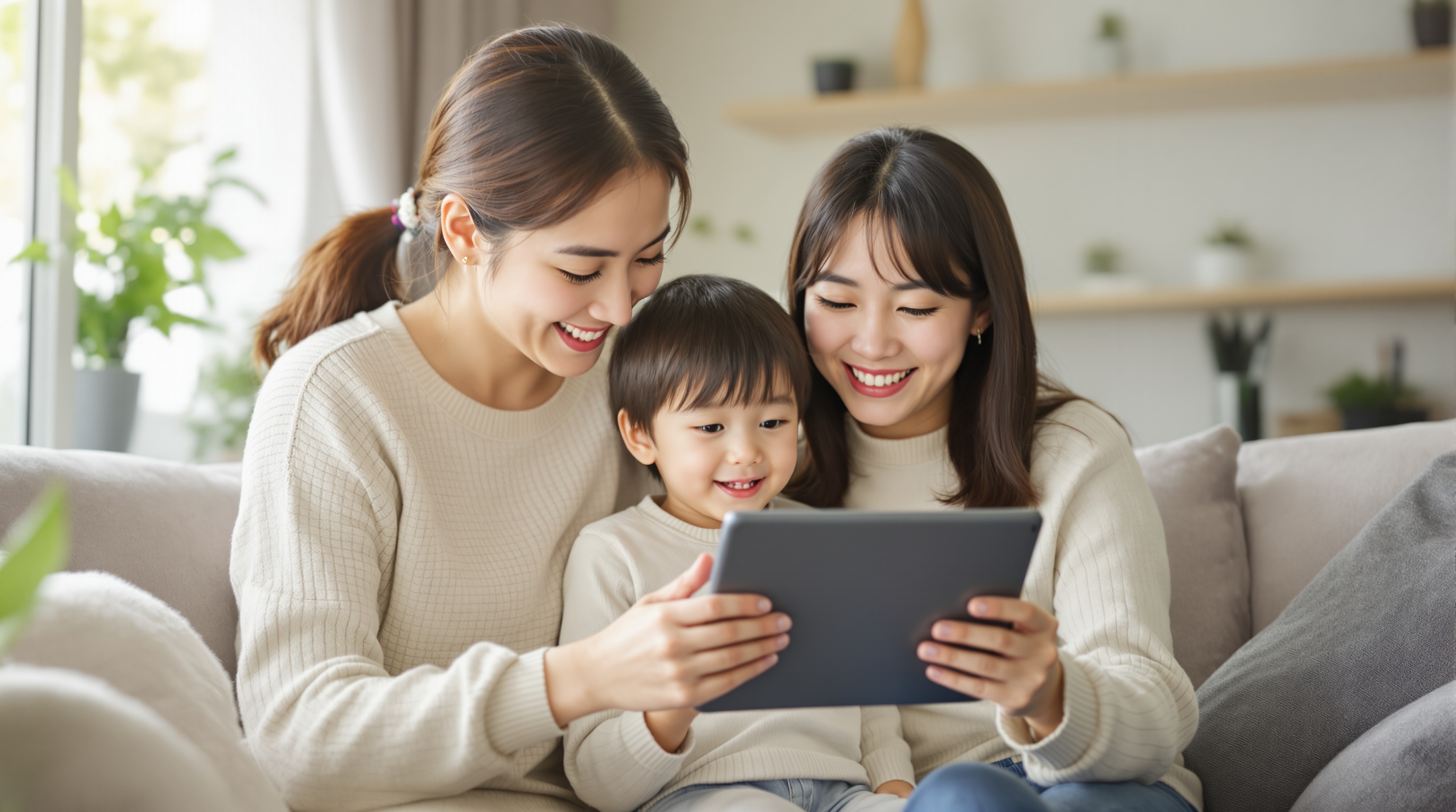 Palfish Academyオンライン英語レッスンを確認する日本人ママ