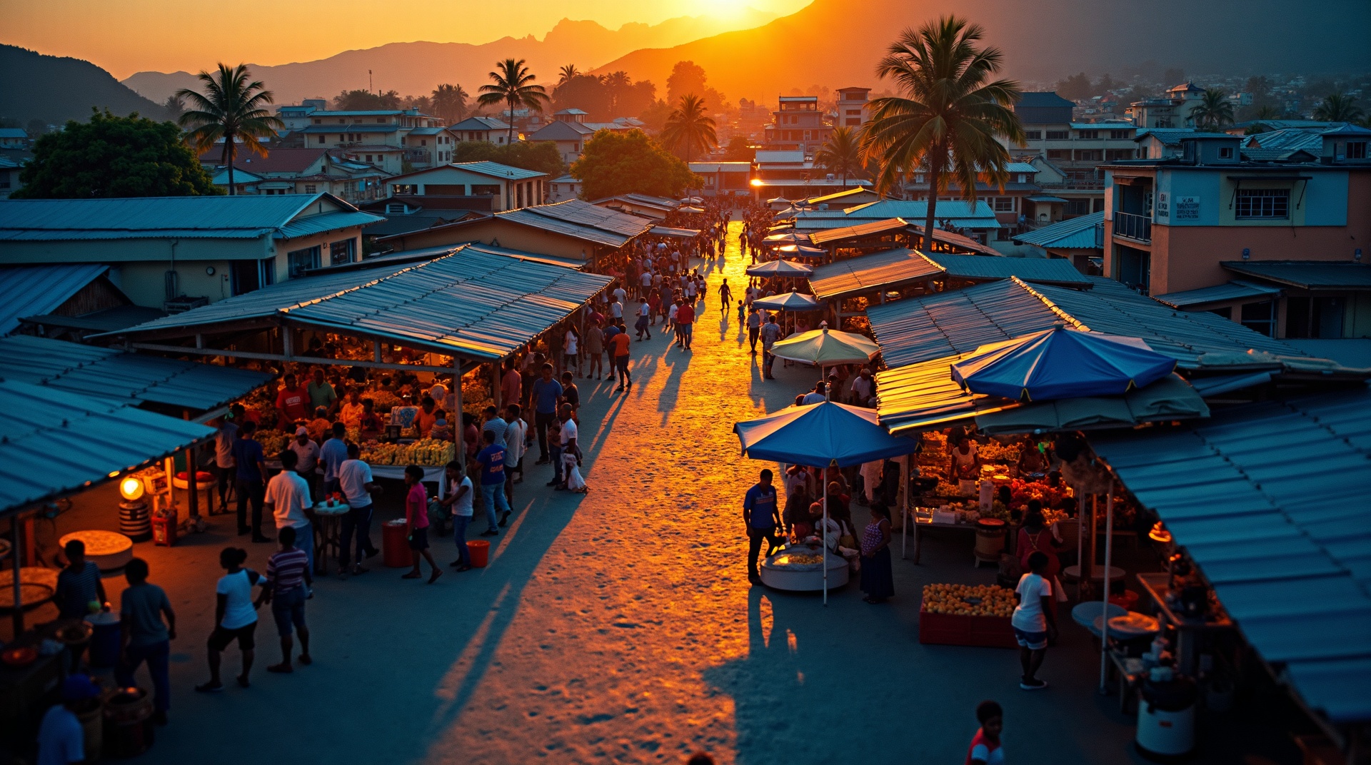 Haitian marketplace abstract