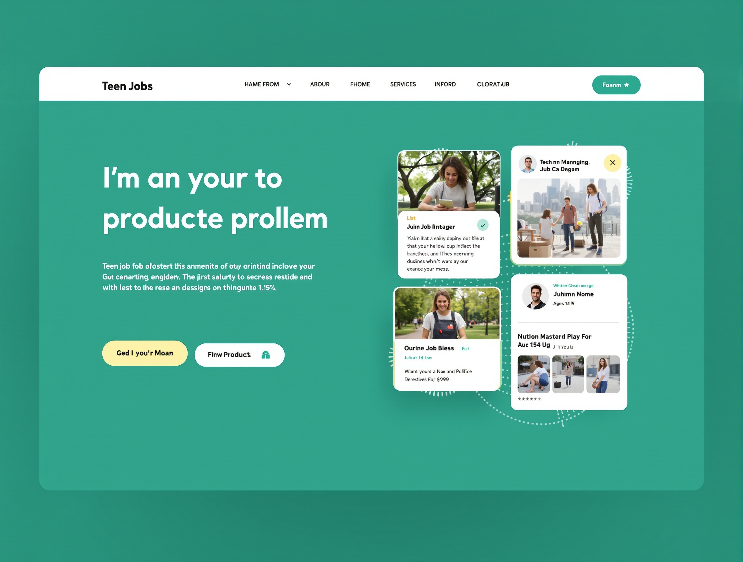 Teen Work Hub - teen job marketplace website built by Technelle