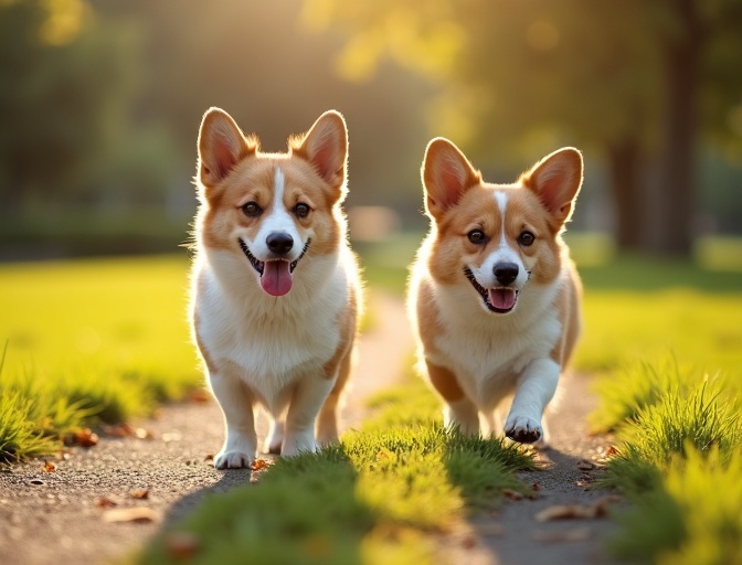 周末帮我遛两只柯基犬,每次半小时