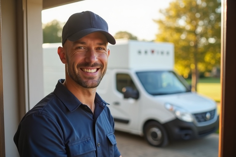 Garrett Mechanical technician arriving at a customer's home ready to help