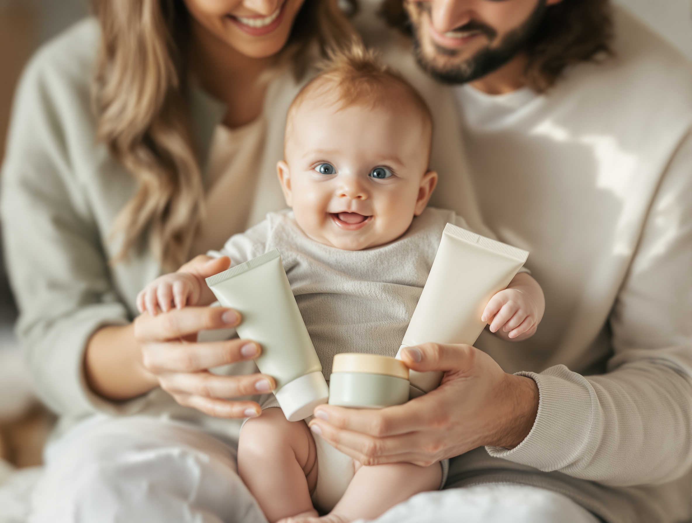 Parent with baby products