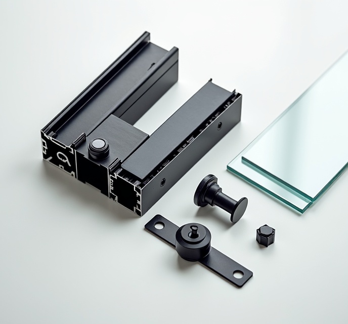 Door profile and hardware