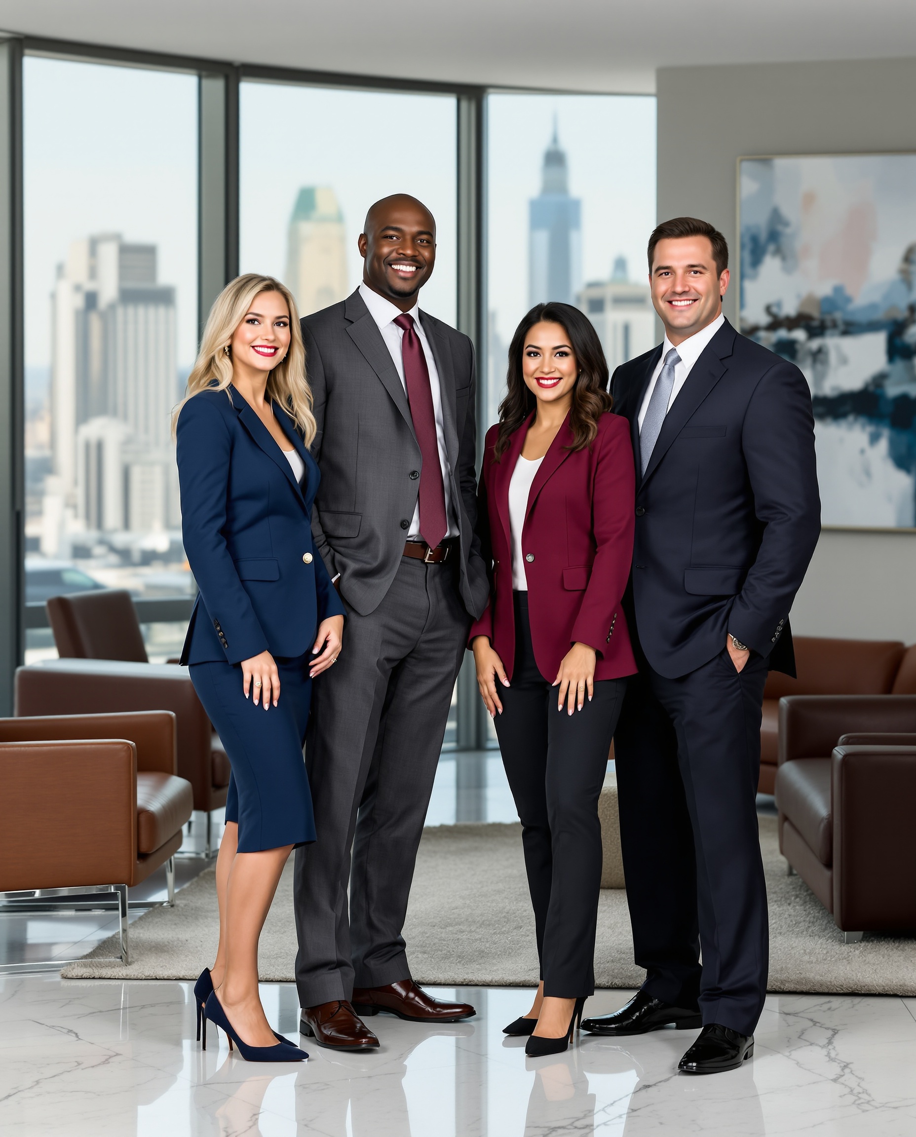 Diverse law firm professionals collaborating