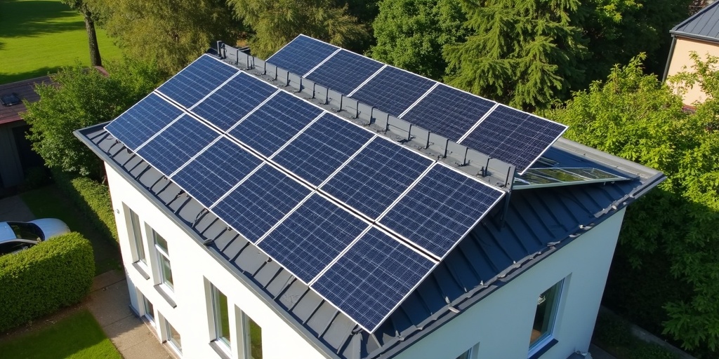 Maison avec panneaux solaires