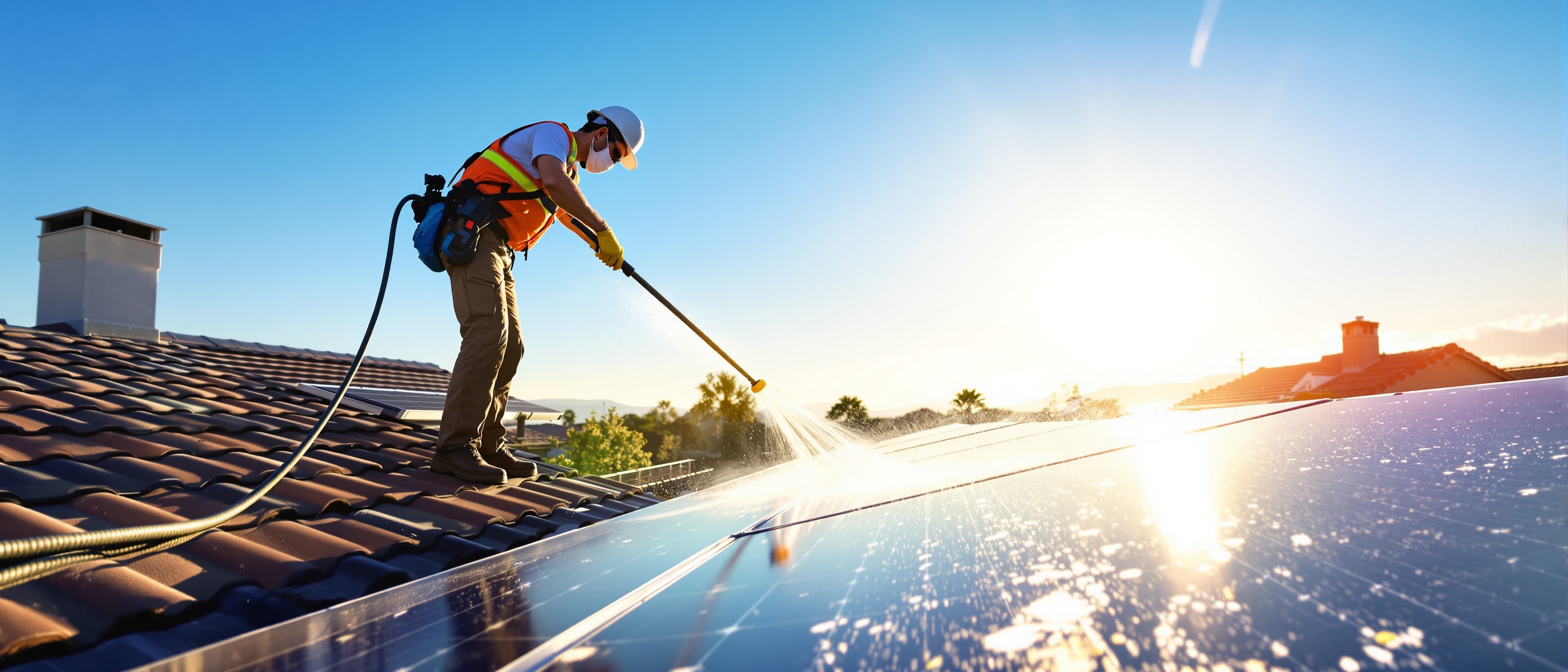 Professional solar panel cleaning service in Jurupa Valley and Riverside County CA