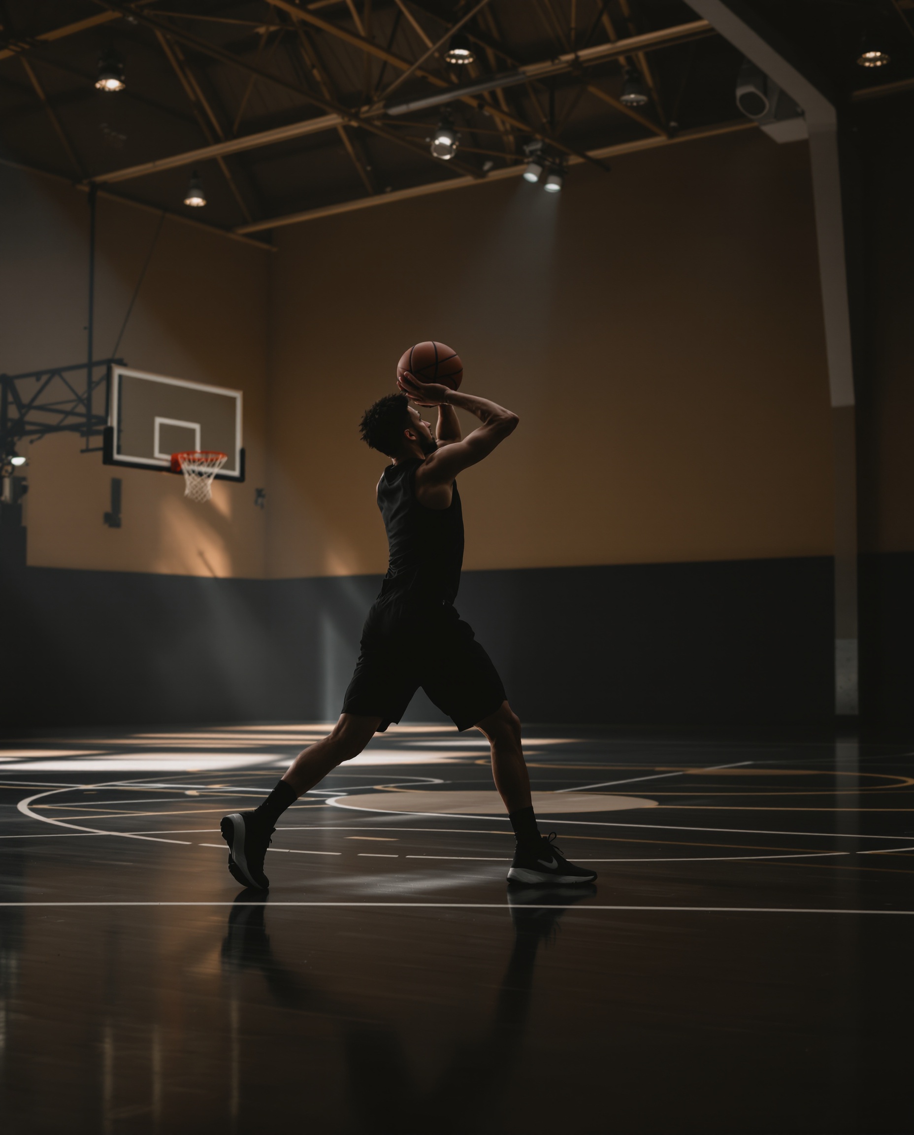 Focused athlete practicing with discipline