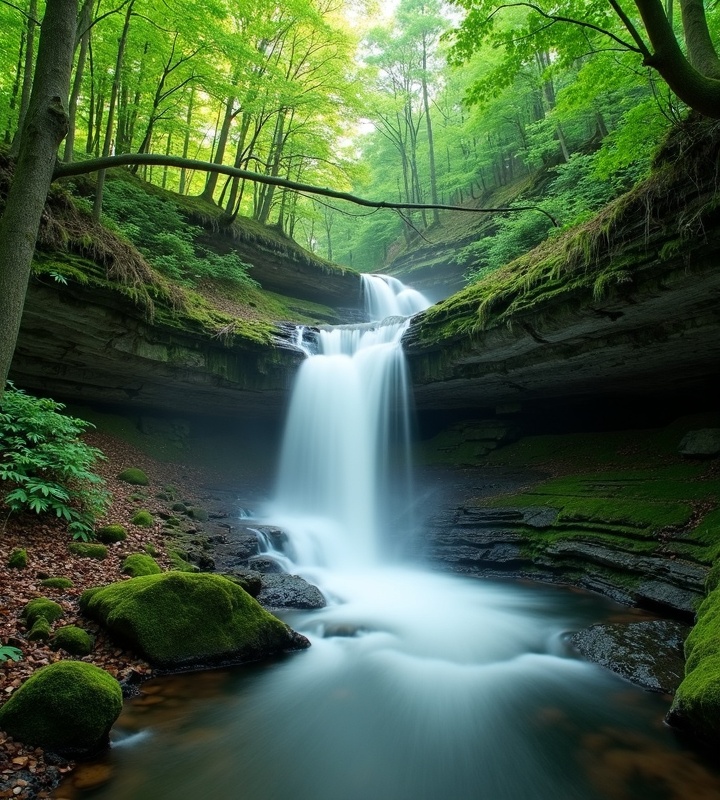 Glen Falls waterfall near Highlands, North Carolina