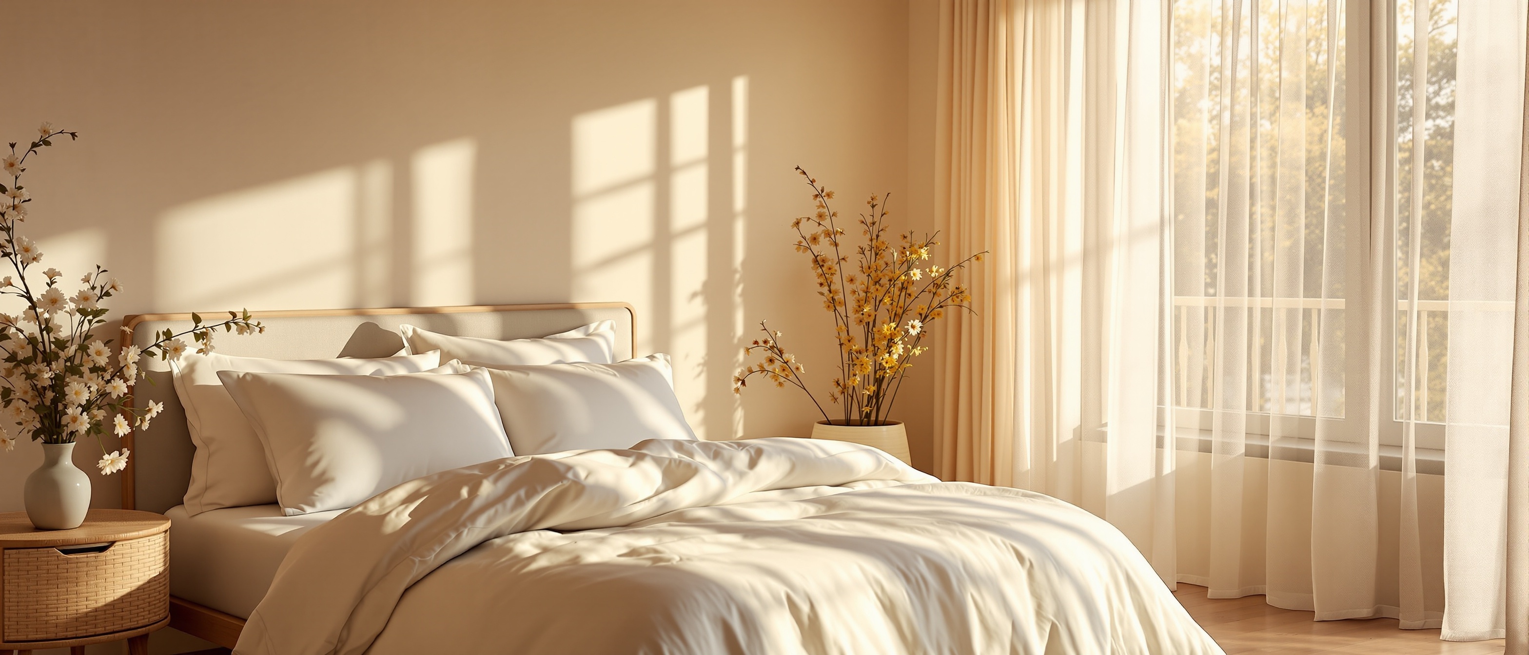 Beautiful serene bedroom interior by Home and Heart Decor