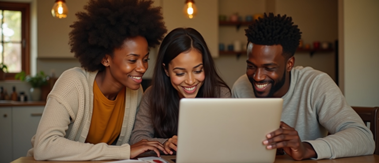 Family gathered together learning and connecting