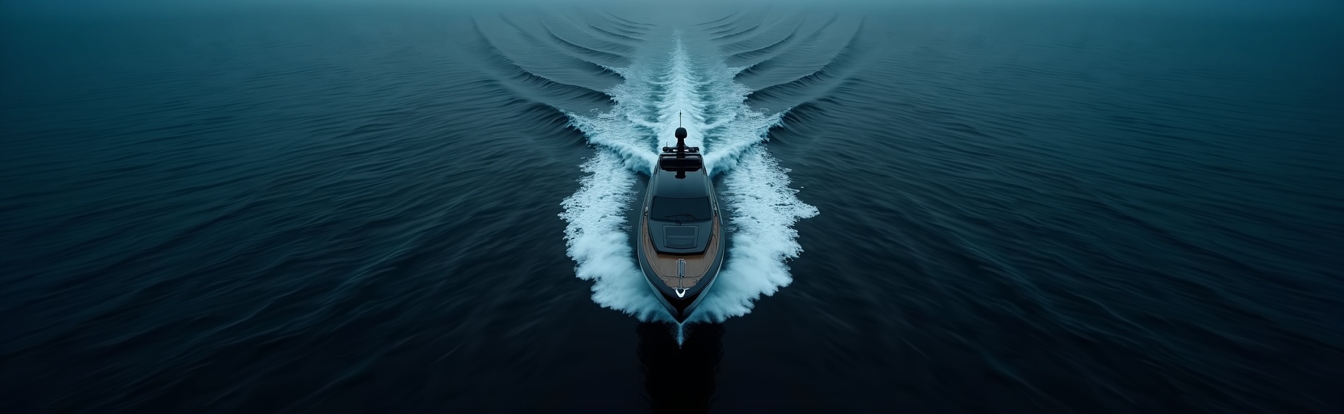 Luxury yacht aerial view