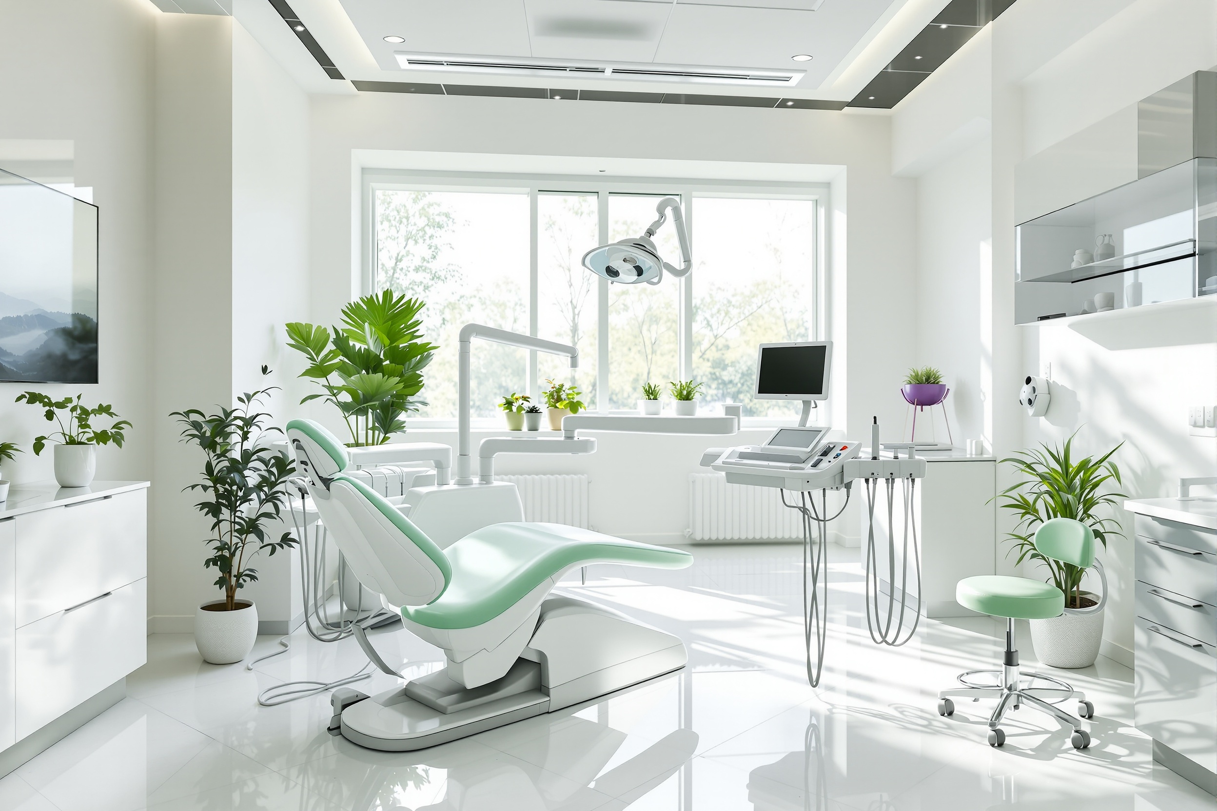 Recepción moderna de la Clínica Dental Odontalia en Madrid
