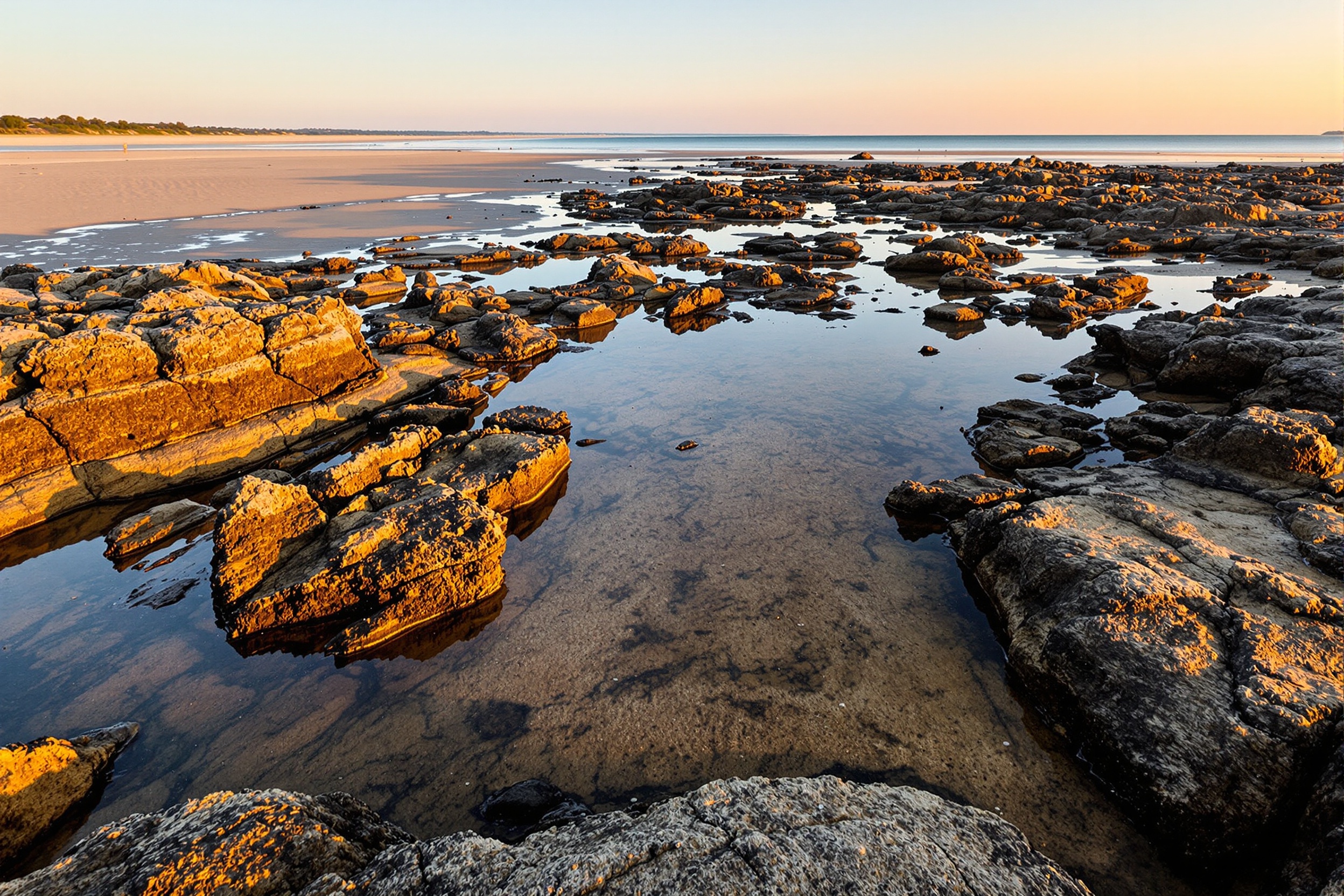 Low Tide - SUP Fishing Conditions Low Tide coastal conditions for SUP fishing — slow fish activity