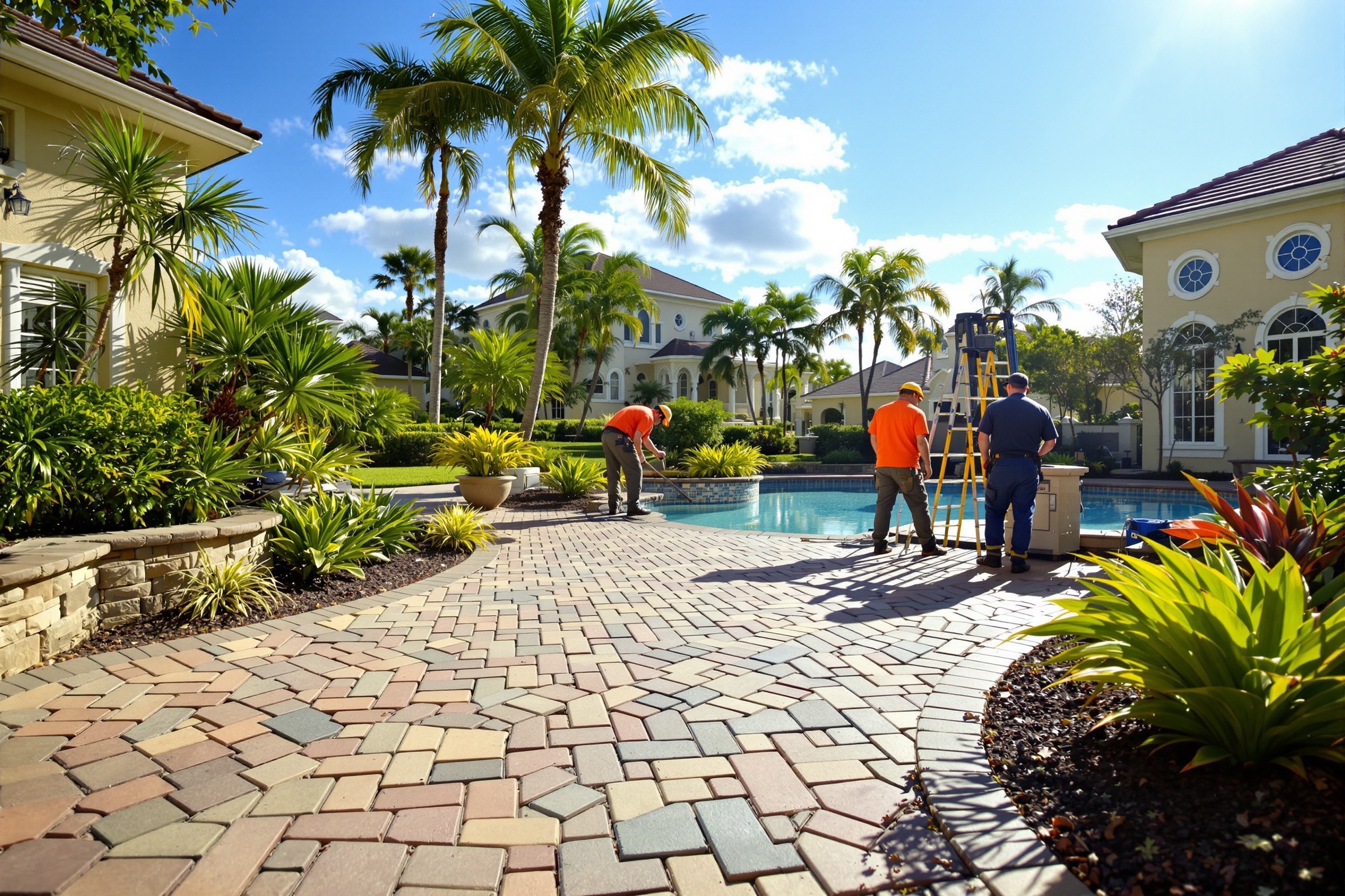 Tampa Landscaping experts at work - Florida Hardscaping professionals