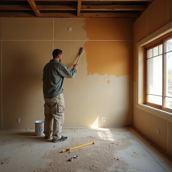 空き家リノベ、壁塗り完了!