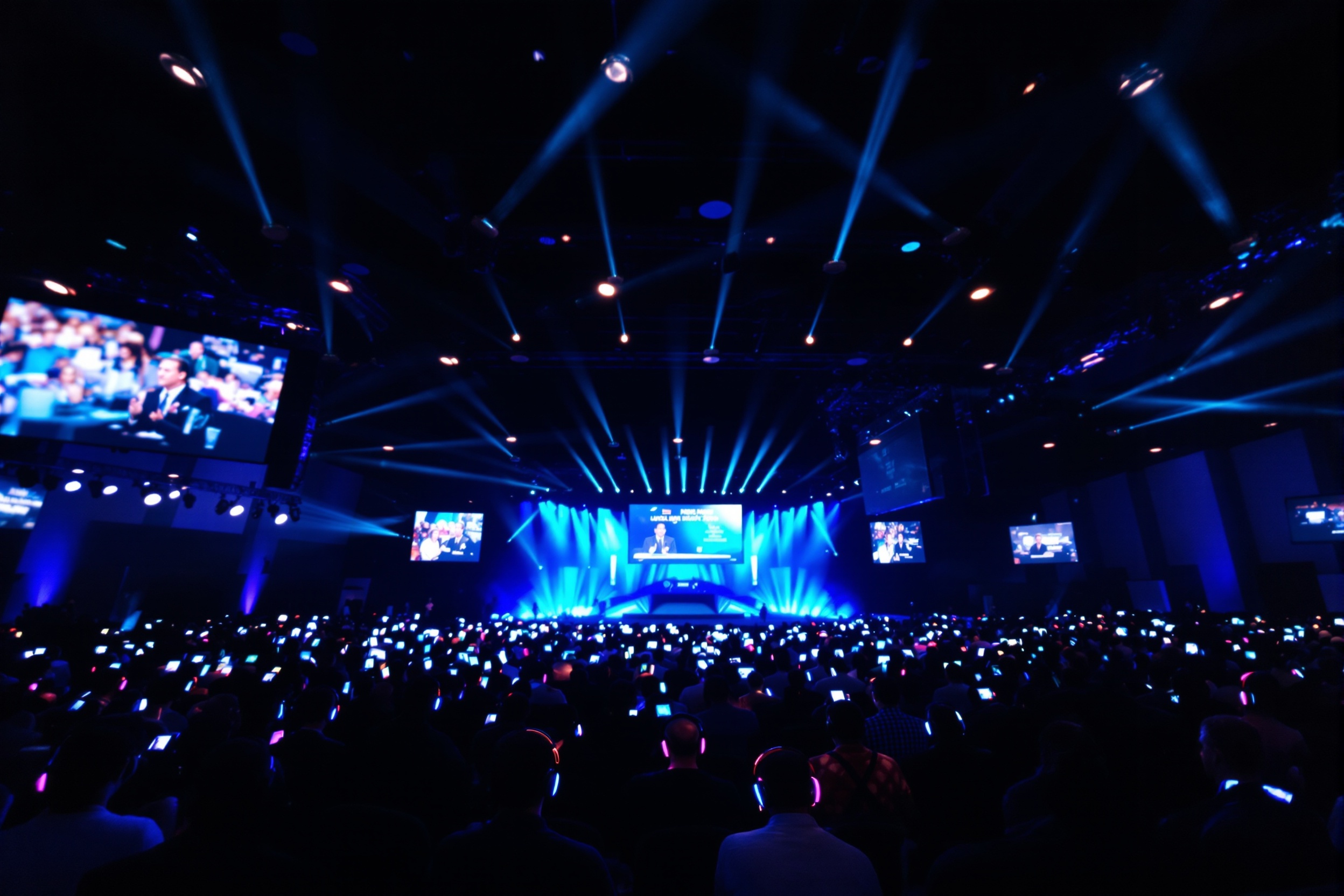 Plateia com Fones LED