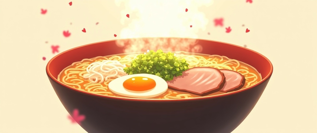 Ramen japonais - illustration anime