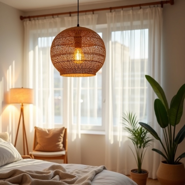 Rattan Pendant Light — Natural