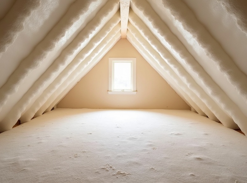 Completed attic spray foam insulation project in Vancouver home