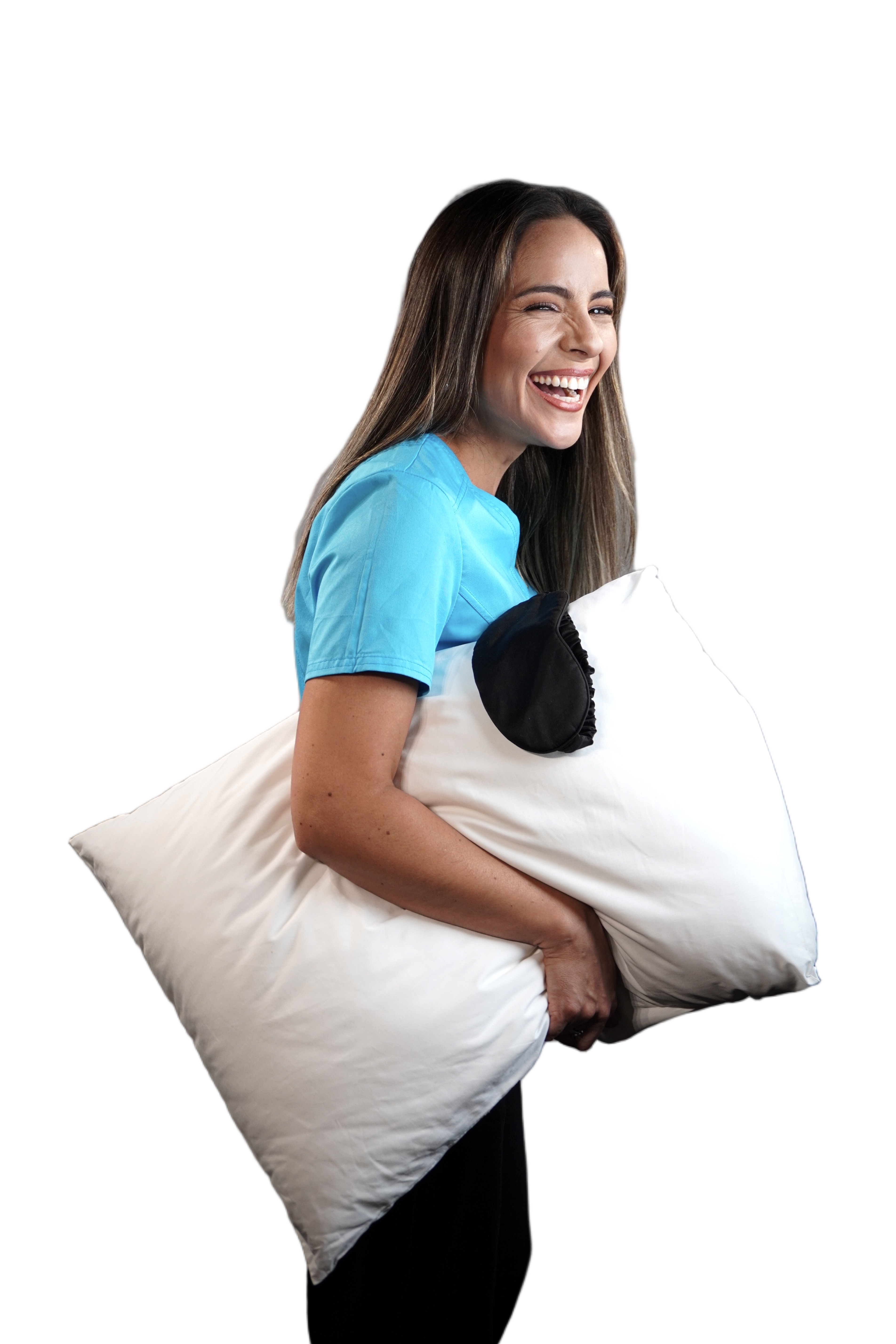 Paula Cáceres con almohada