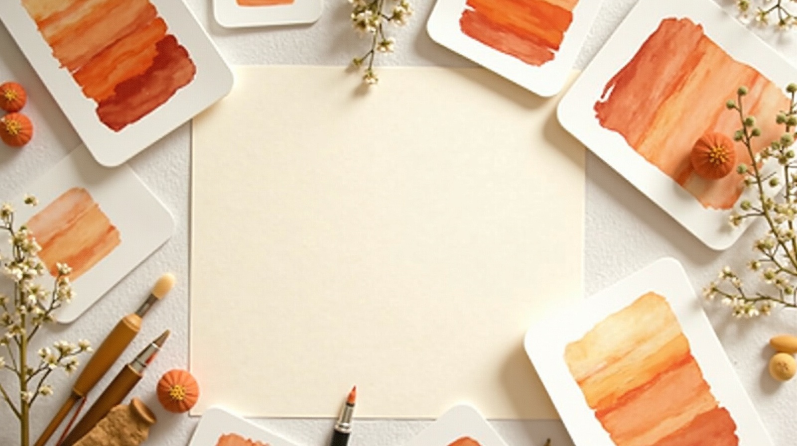 Tiny artworks on linen