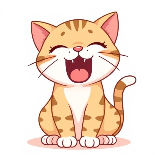 Pisica miaună tare.