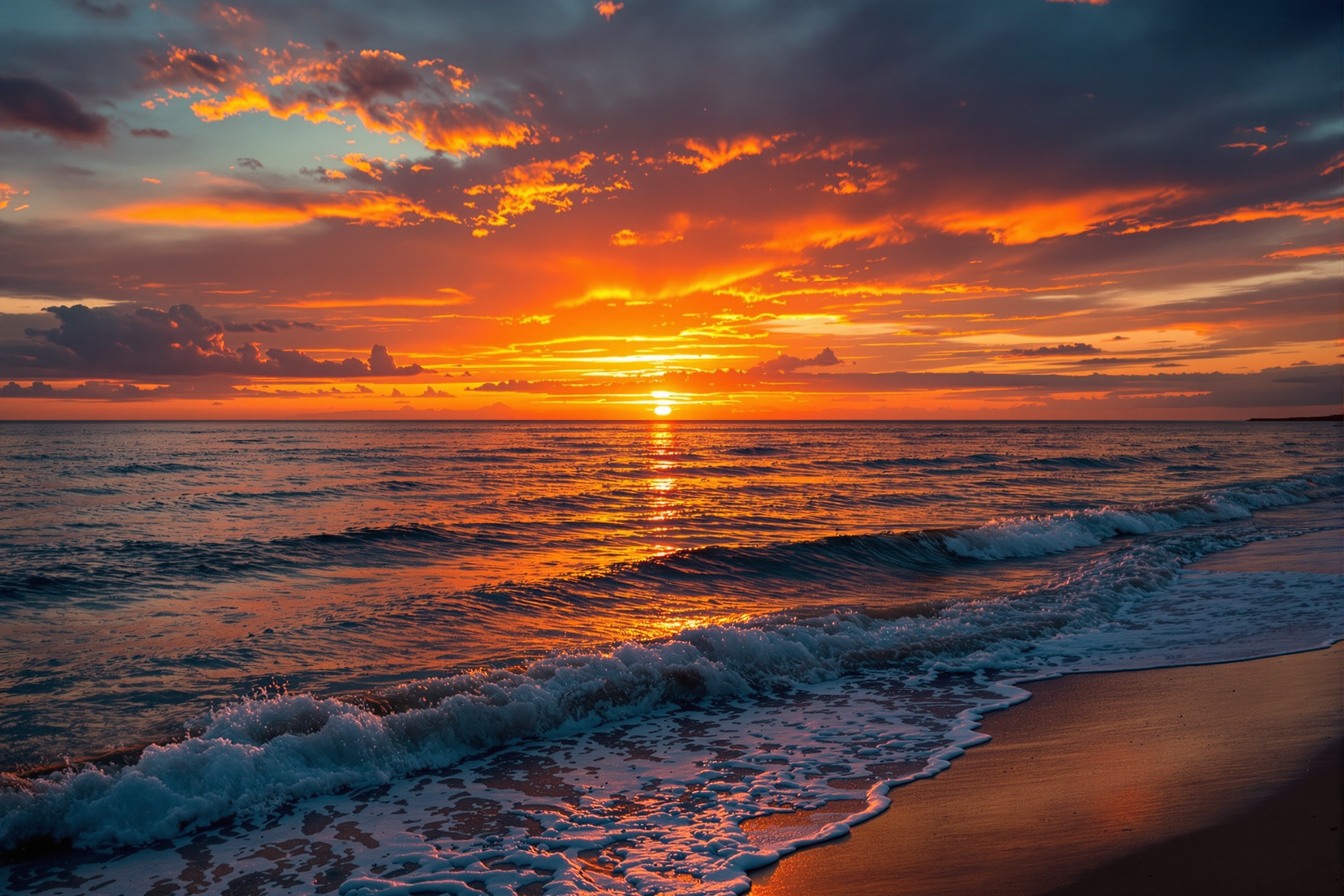 Coastal sunset background