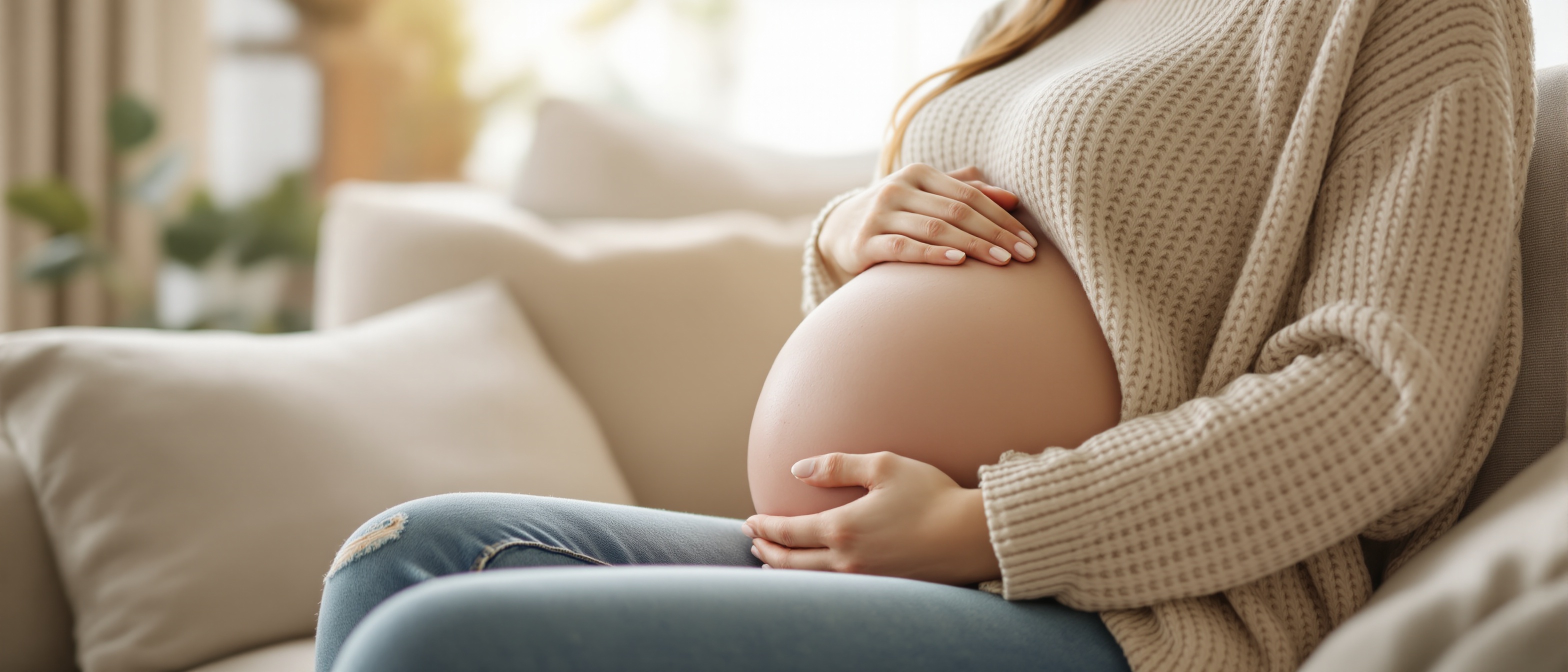 エンジェルサウンズを使ってリラックスしている妊婦さん