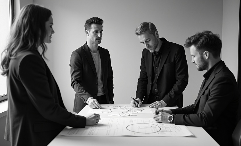 Equipo profesional trabajando