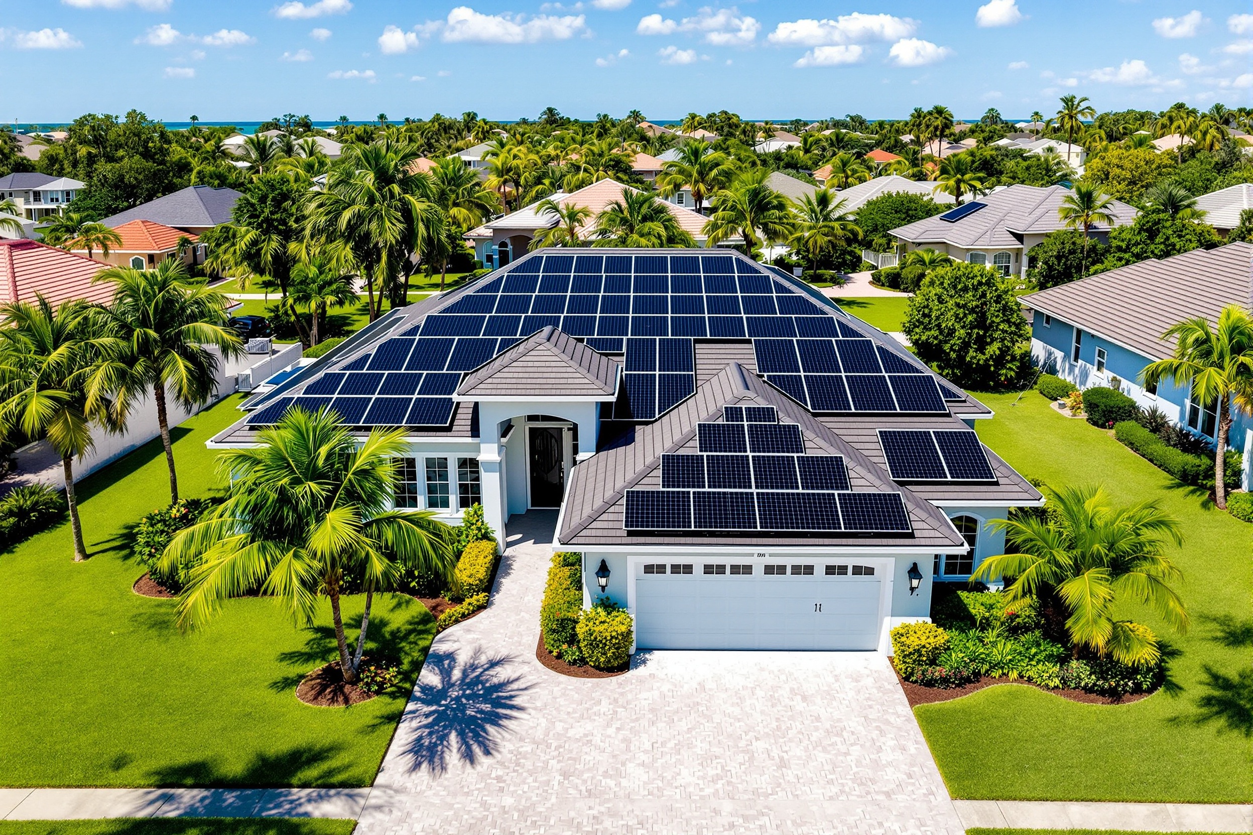 Solar panel installation on Florida home