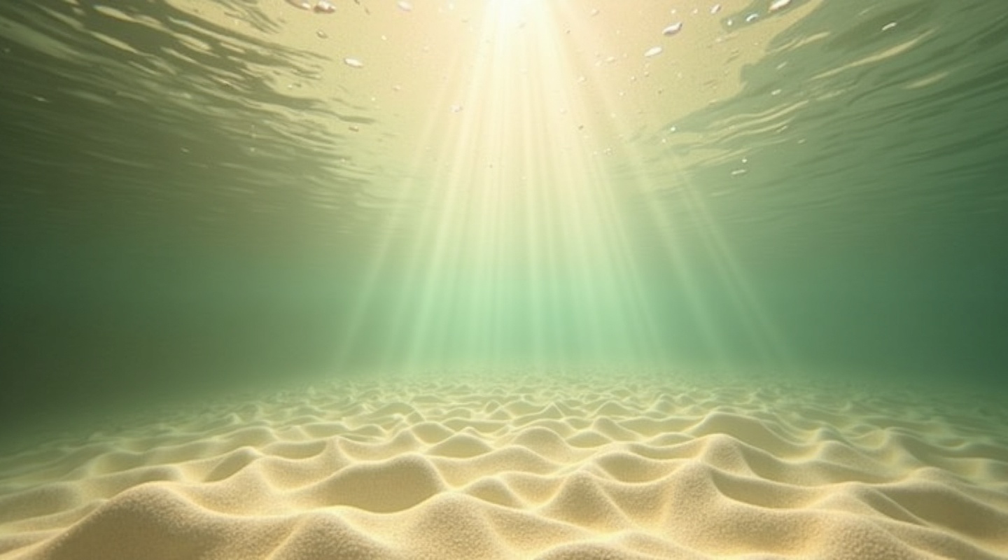 Calming water surface with soft golden light