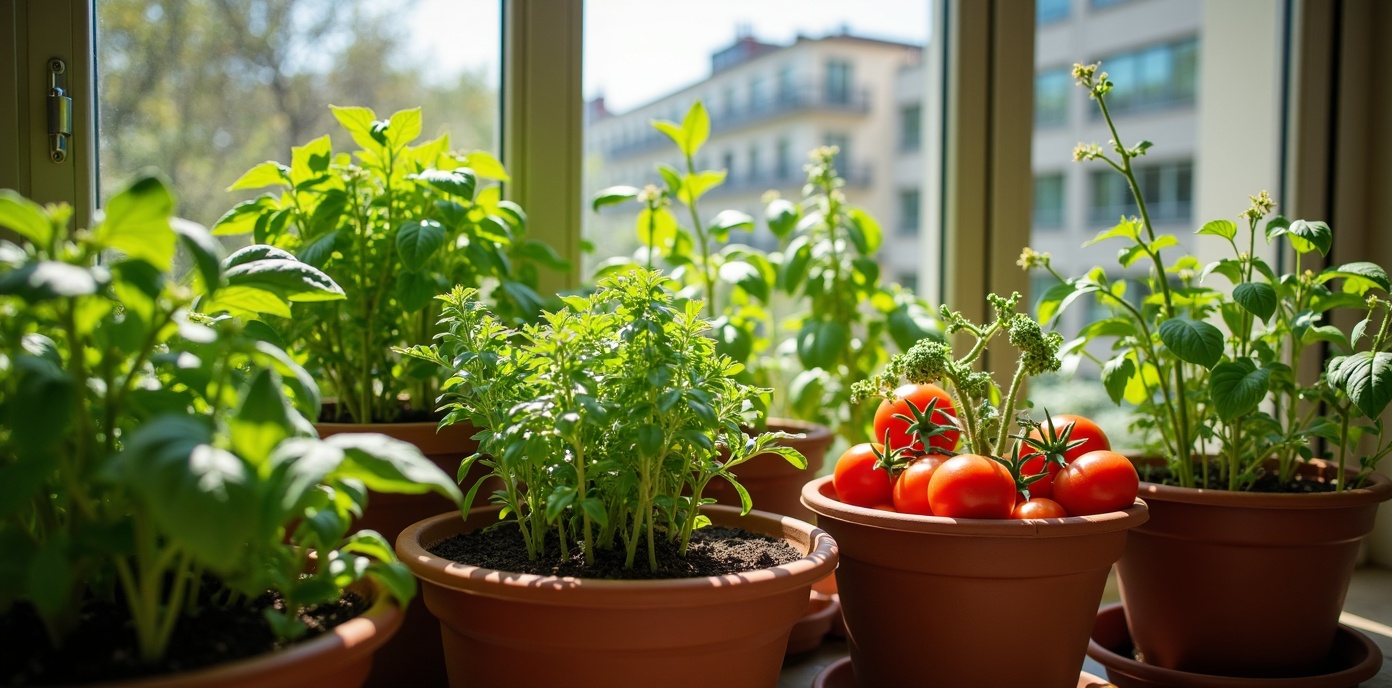 Huerto urbano en balcón