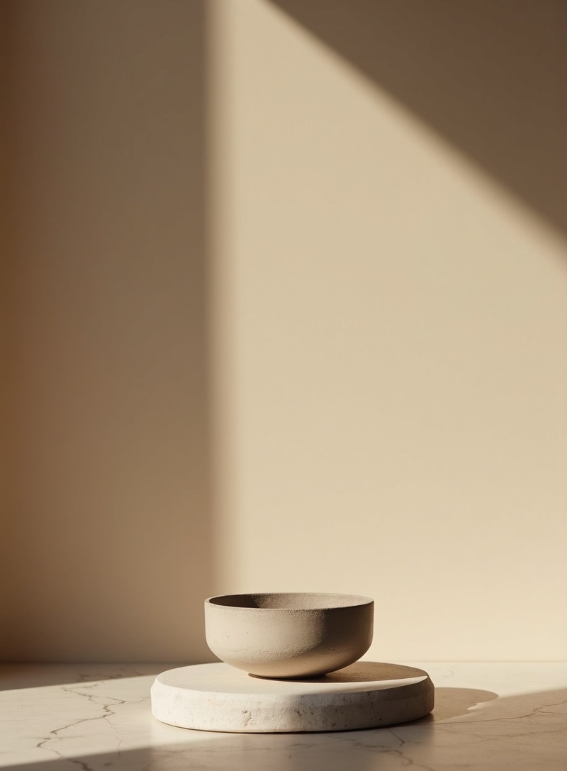 Refined ceramic vessel in warm light