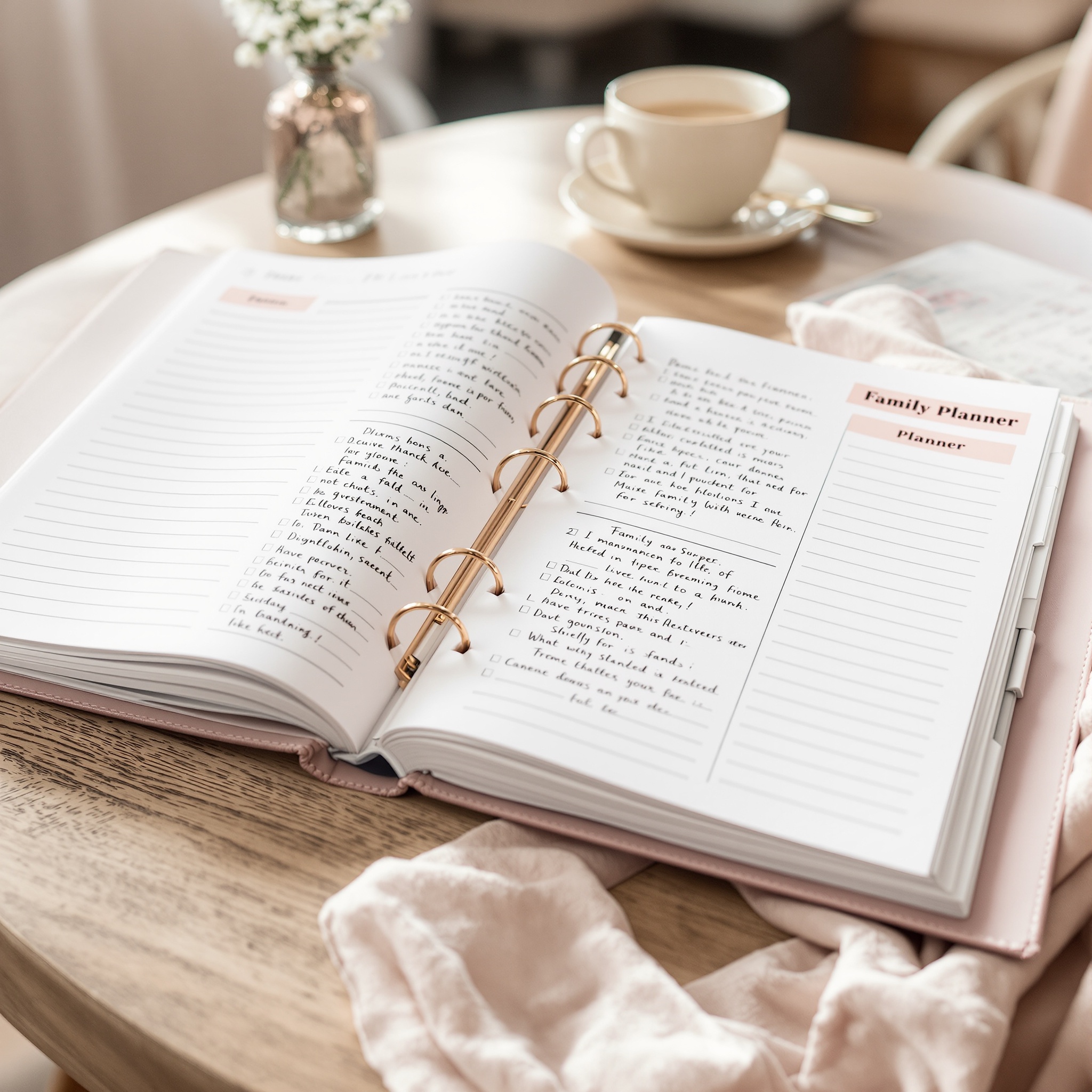 Family Caregiver Planner open binder