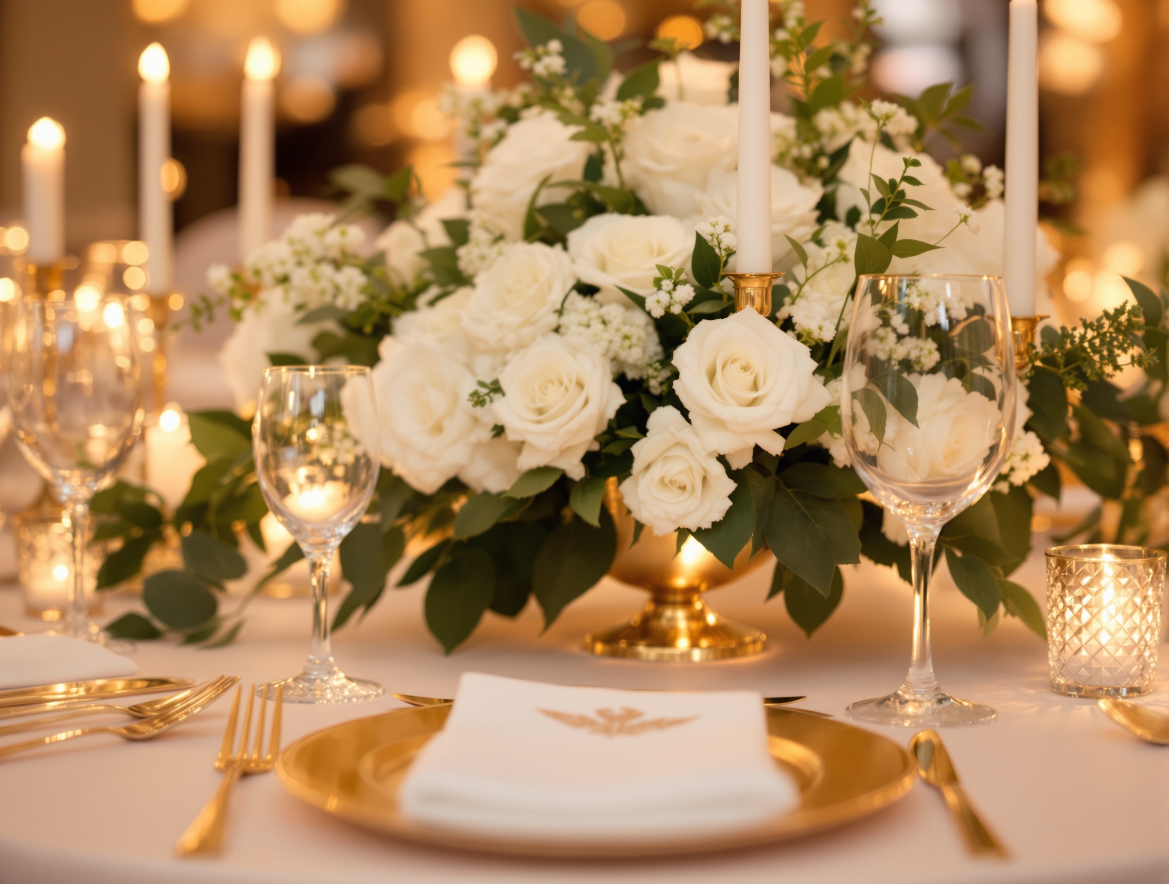 Décoration de table de réception