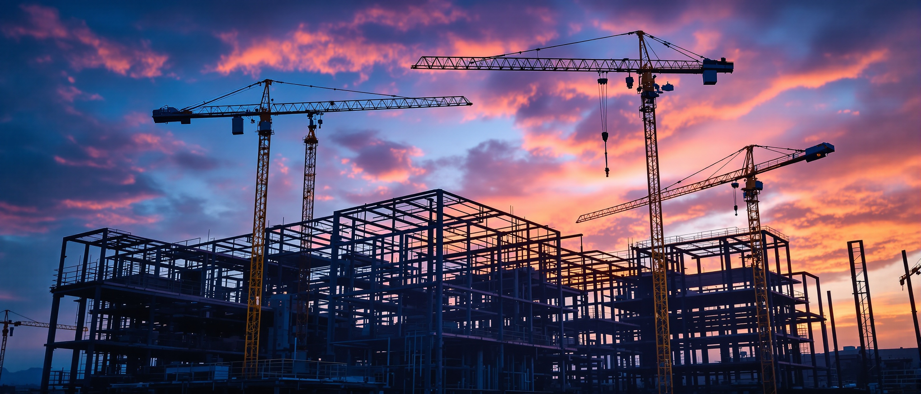 Construction at twilight