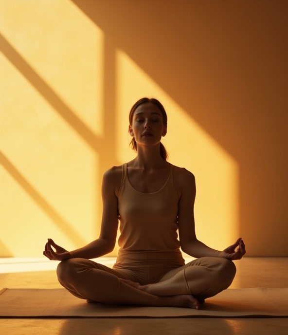 Person experiencing calm focus